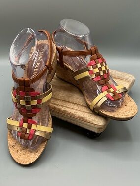 Anne Klein Iflex Tilly Strappy Cork Wedge, size 8